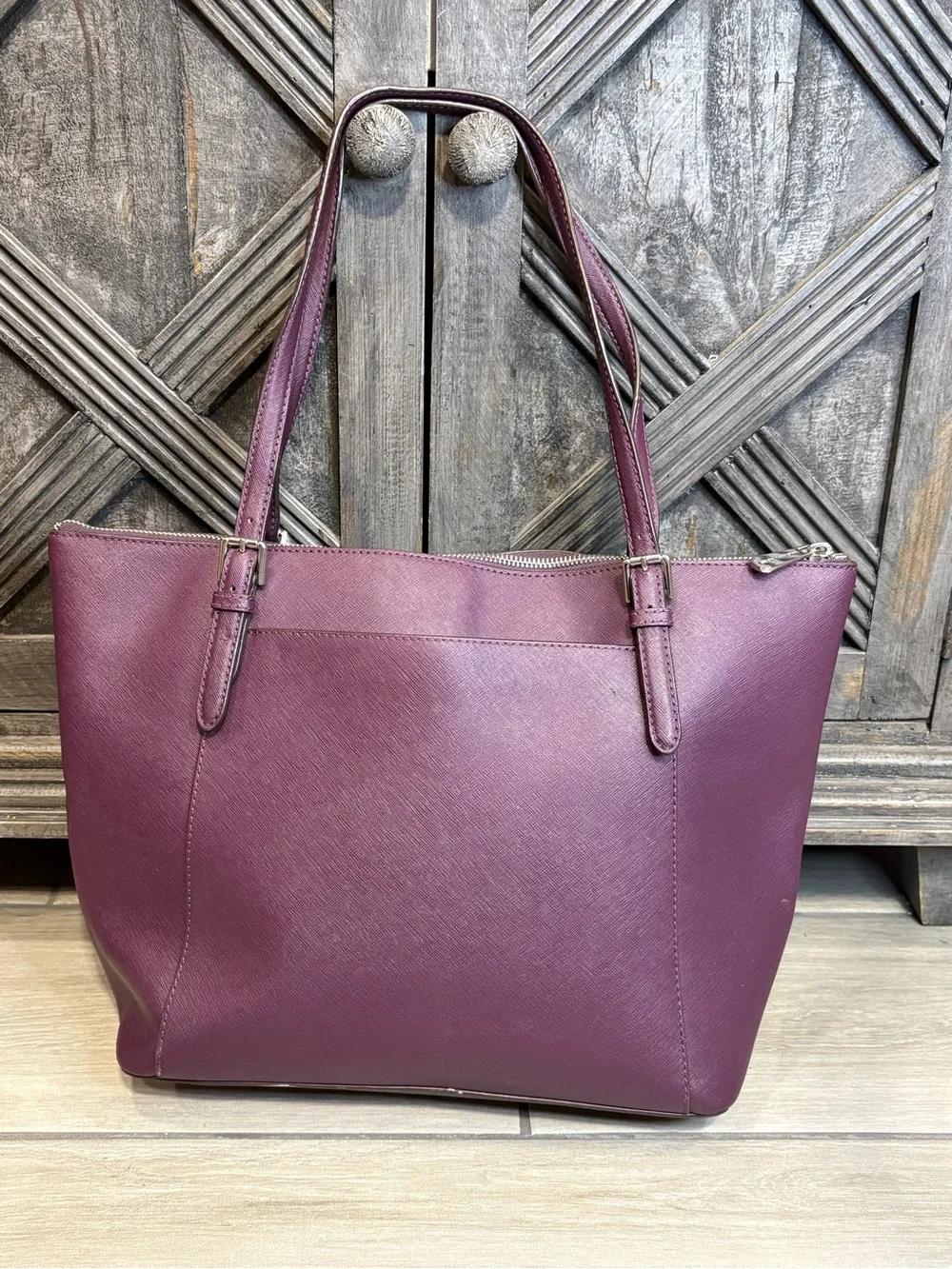 Michael Kors Plum/Burgundy Large Tote Bag